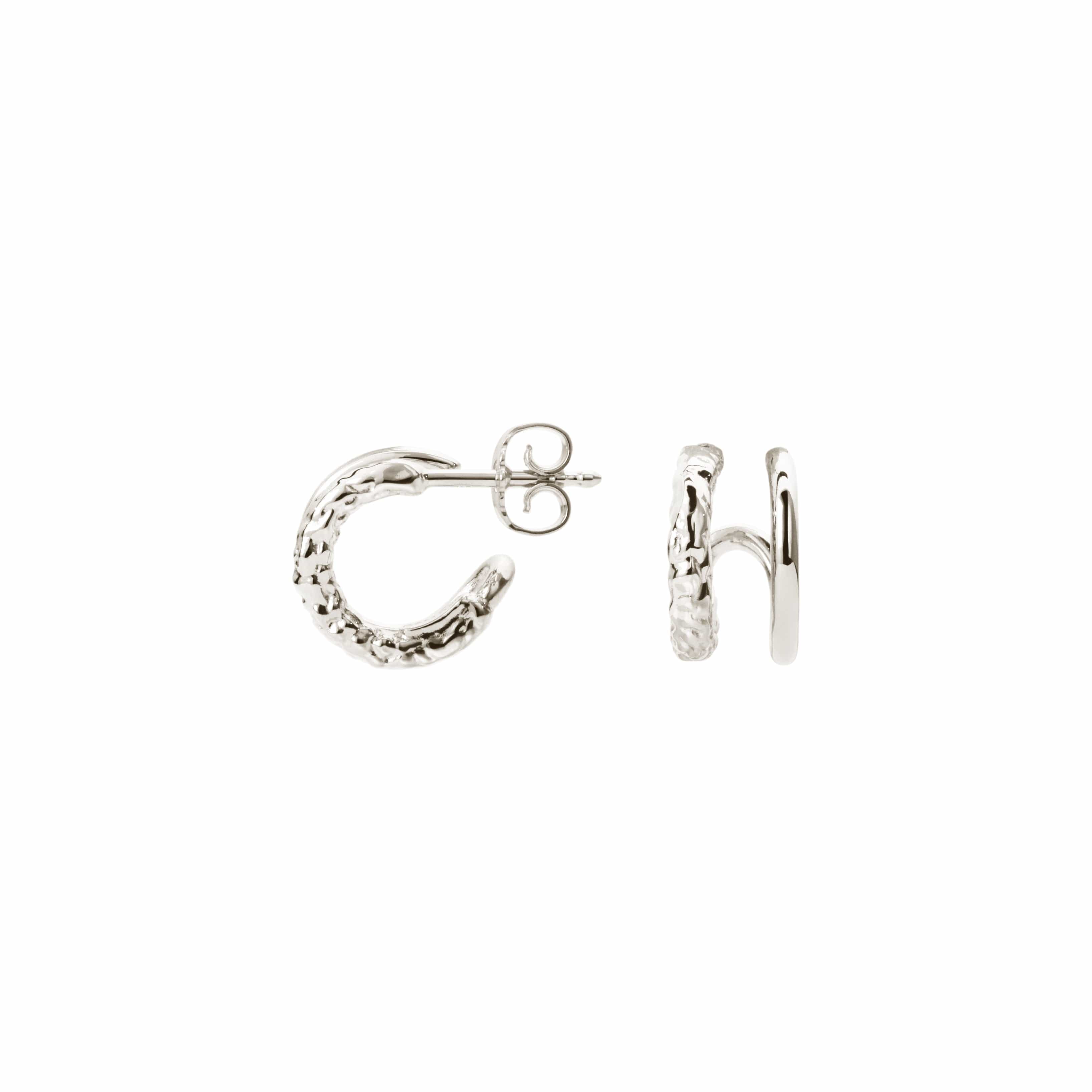 Camille Brinch Øreringe Small Twin Essentia Hoops - sølv STEH