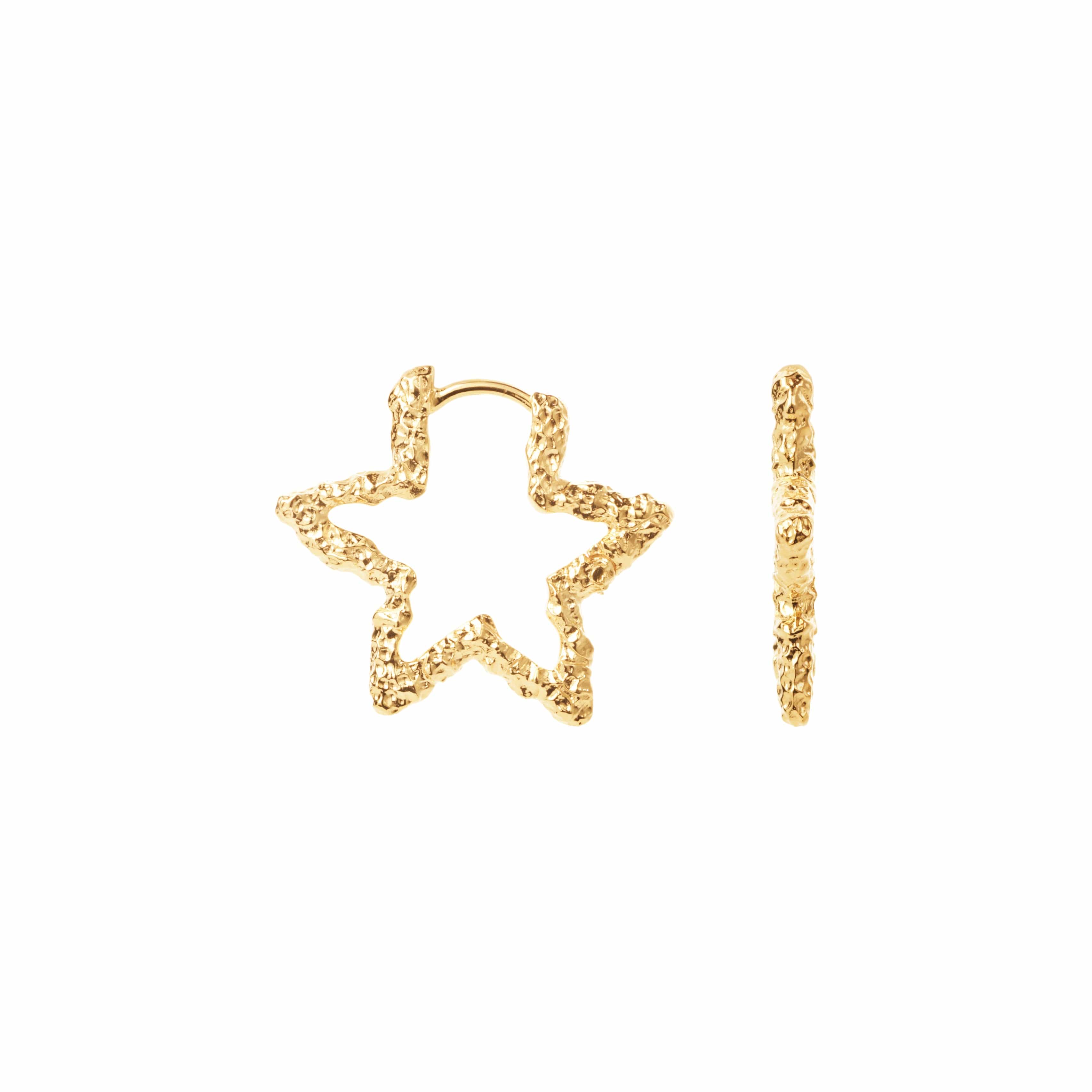 Camille Brinch Øreringe Star Sparkly Hoops - forgyldt STSPH-FG