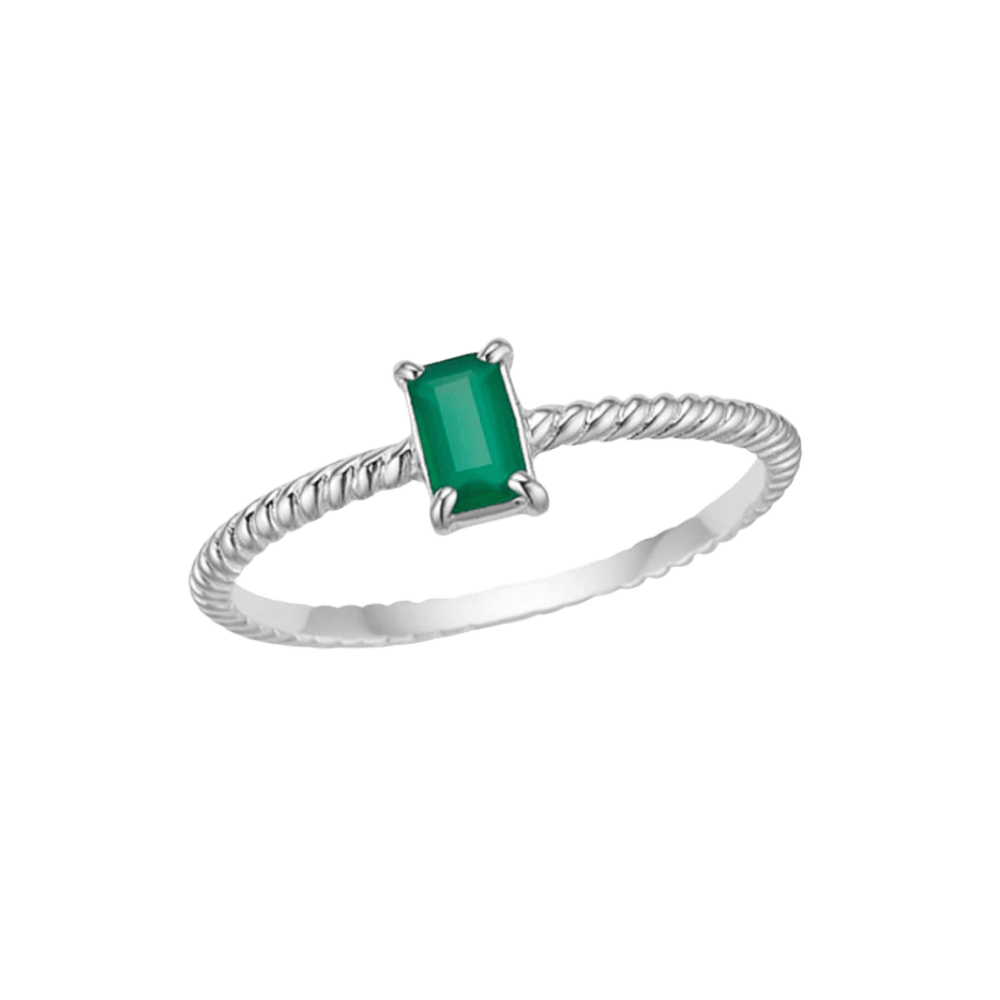 Carré Ringe Alaia ring med grøn Agat - sølv