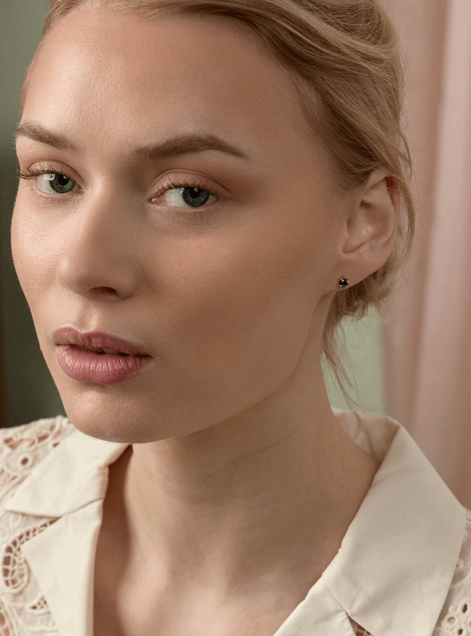 Carré Bon-bon ørestikker med sort Diamond - 10 karat TS 4390 BD 1pc.