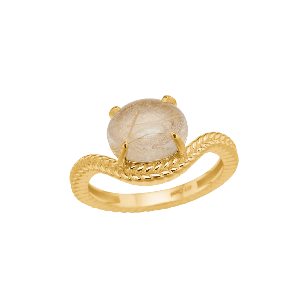 Carré Ringe Bubble ring med Gylden Rutil Kvarts  - 10 karat