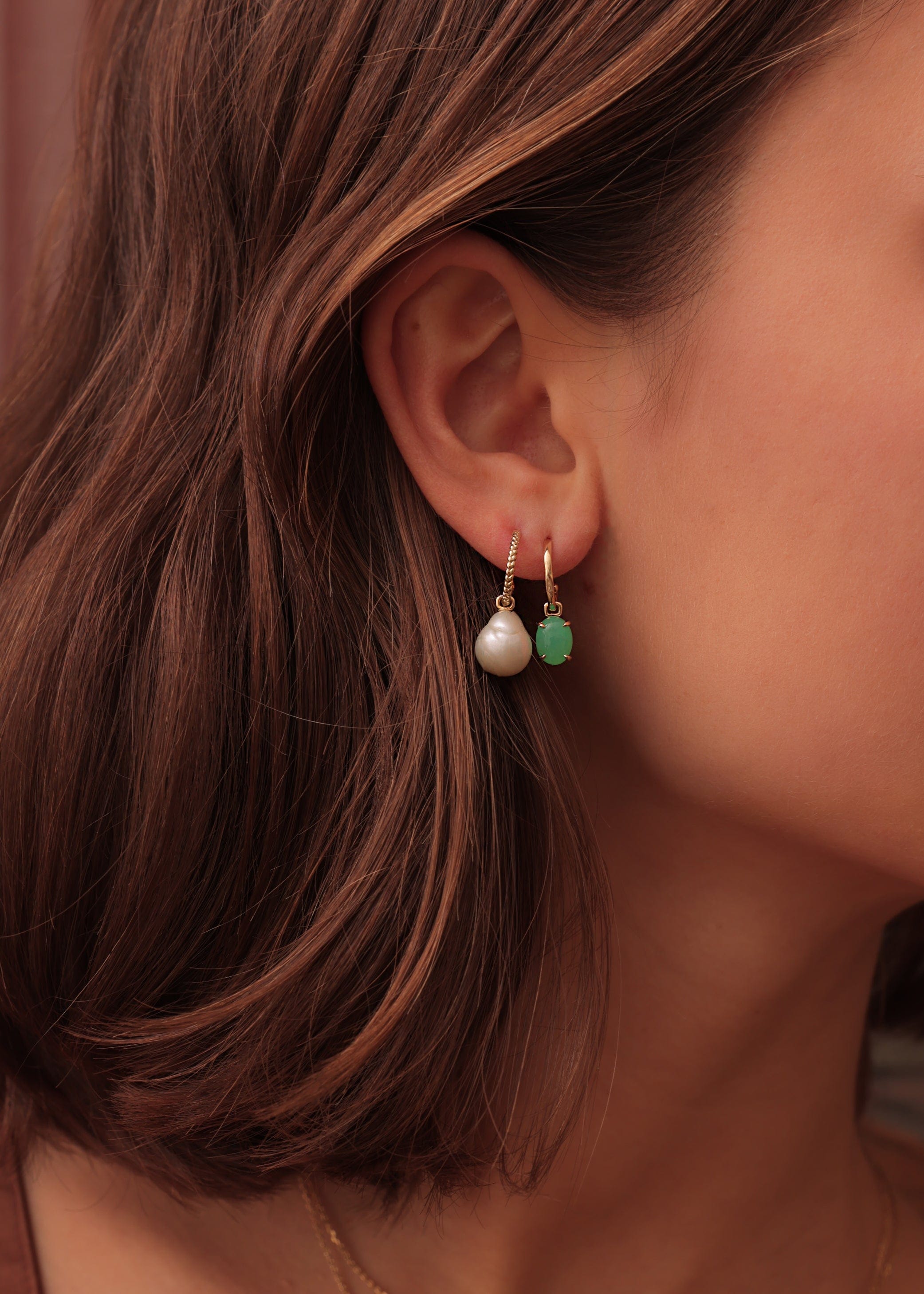 Carré Carmen vedhæng med Krysopras - 10 karat TLH 4437 CR 1pc.