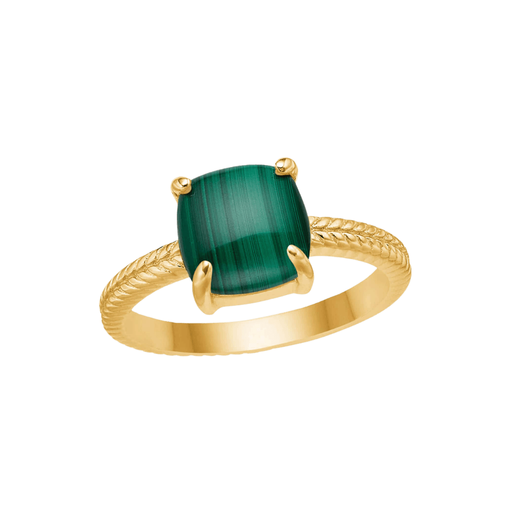 Carré Ringe Dawn ring med malakit - forgyldt