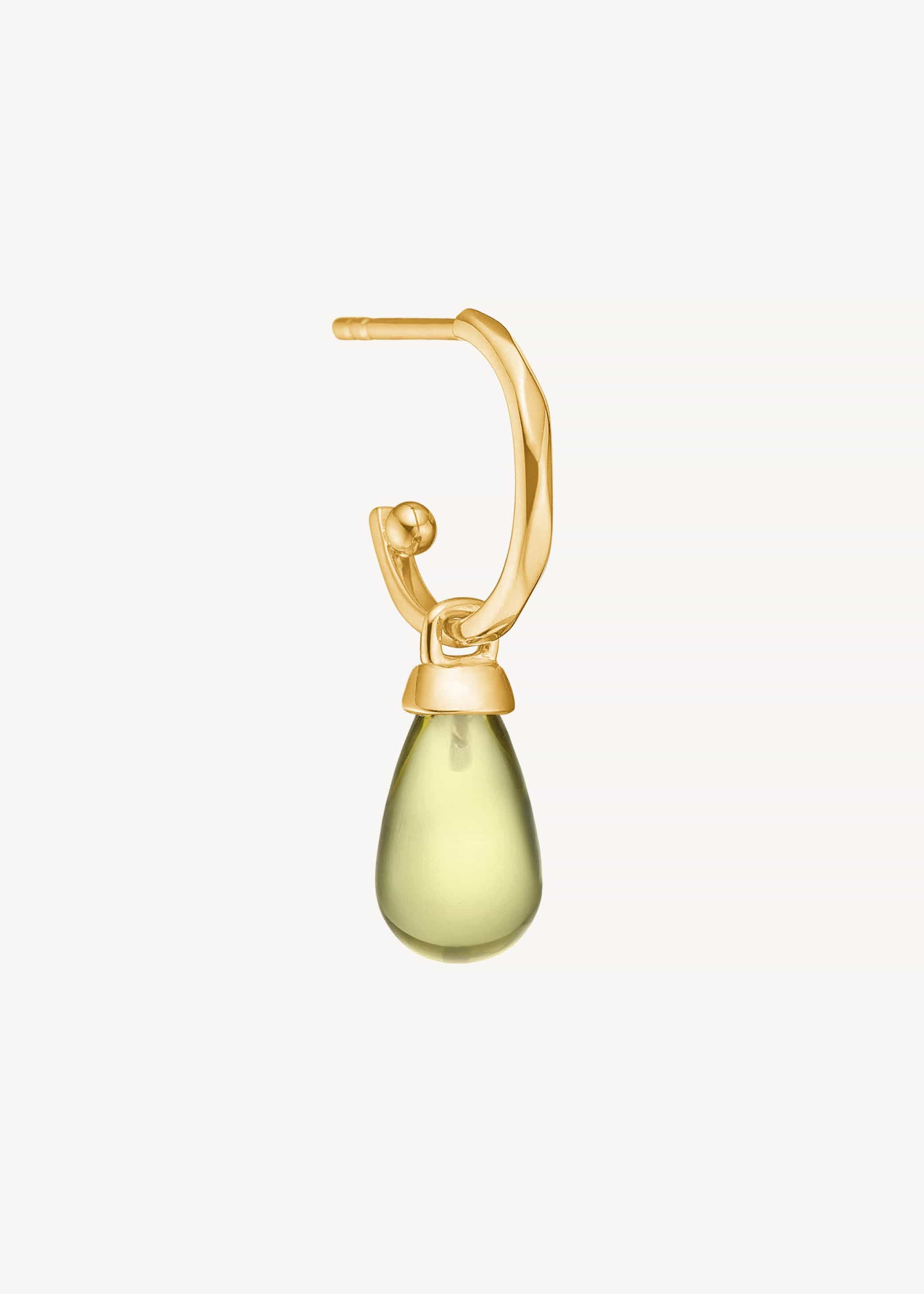 Carré Drop vedhæng med Lemon kvarts - 10 karat TLH 4394 LQ 1pc.