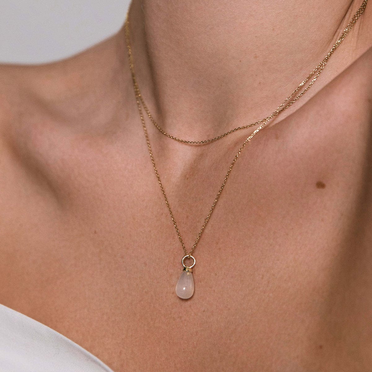 Carré Drop vedhæng med månesten - 10 karat TL 4395 MO