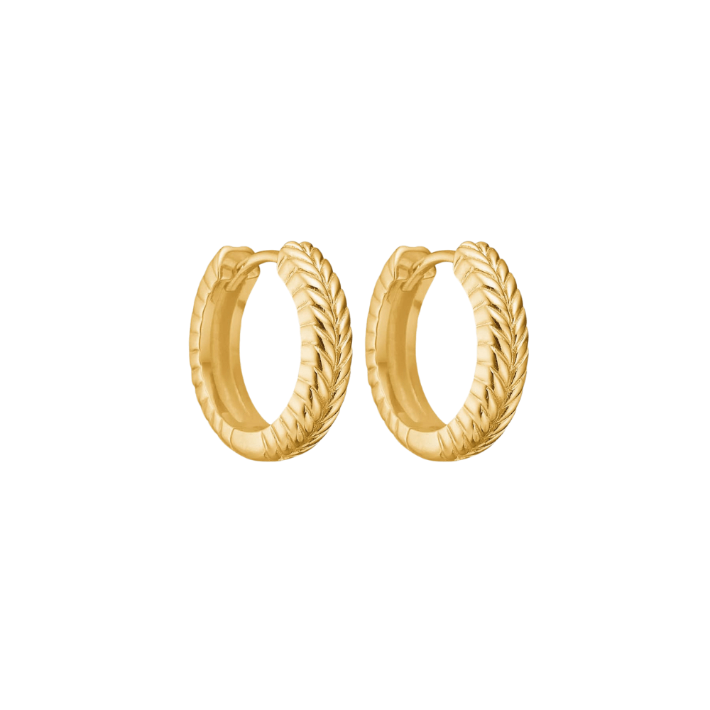 Carré Øreringe Fishbone hoops øreringe 15 mm - forgyldt FH 4492 1,5cm 1pc.