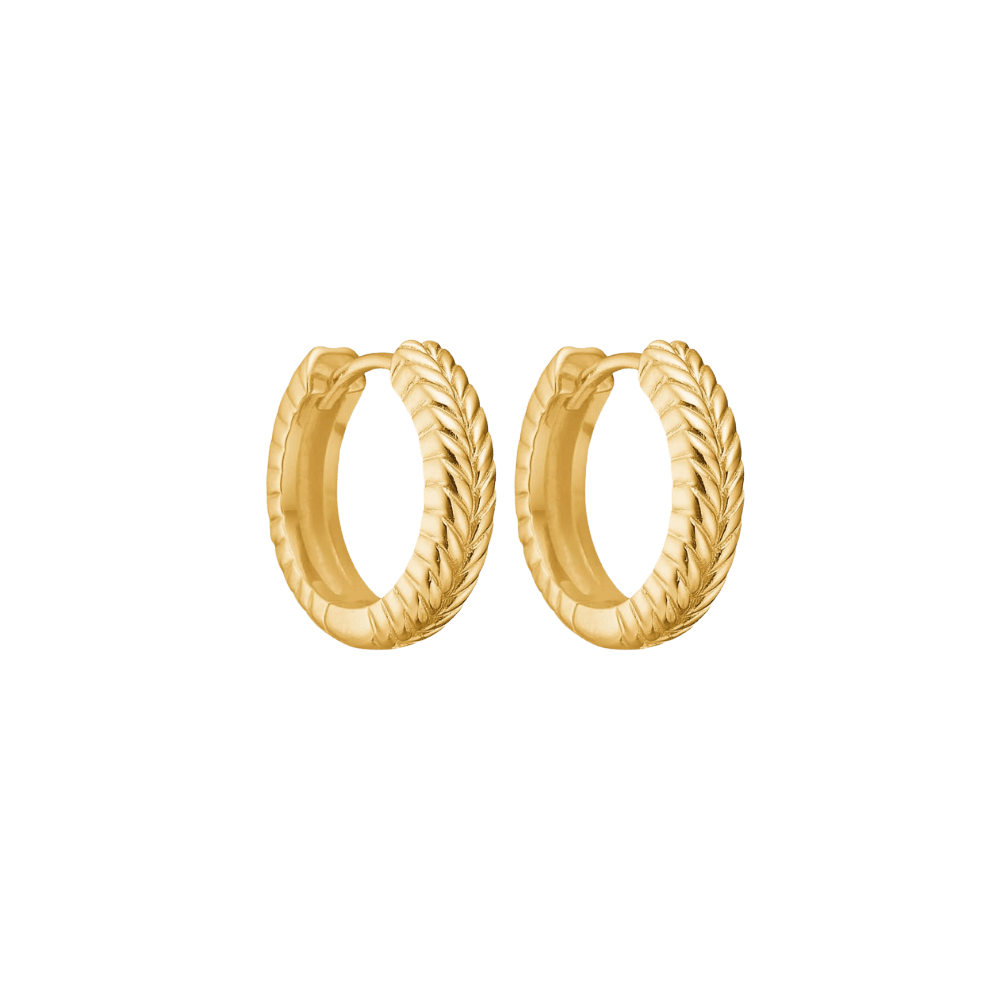 Carré Øreringe Fishbone hoops øreringe 15 mm - forgyldt FH 4492 1,5cm 1pc.