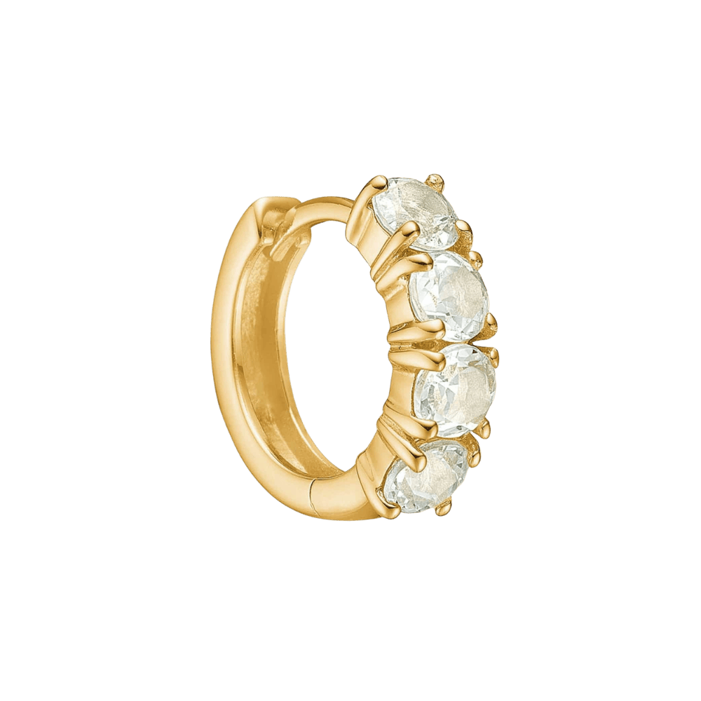 Carré Øreringe Gem hoops med prasiolit 1,5cm - forgyldt FH 4373 PRS 1,5cm 1pc.