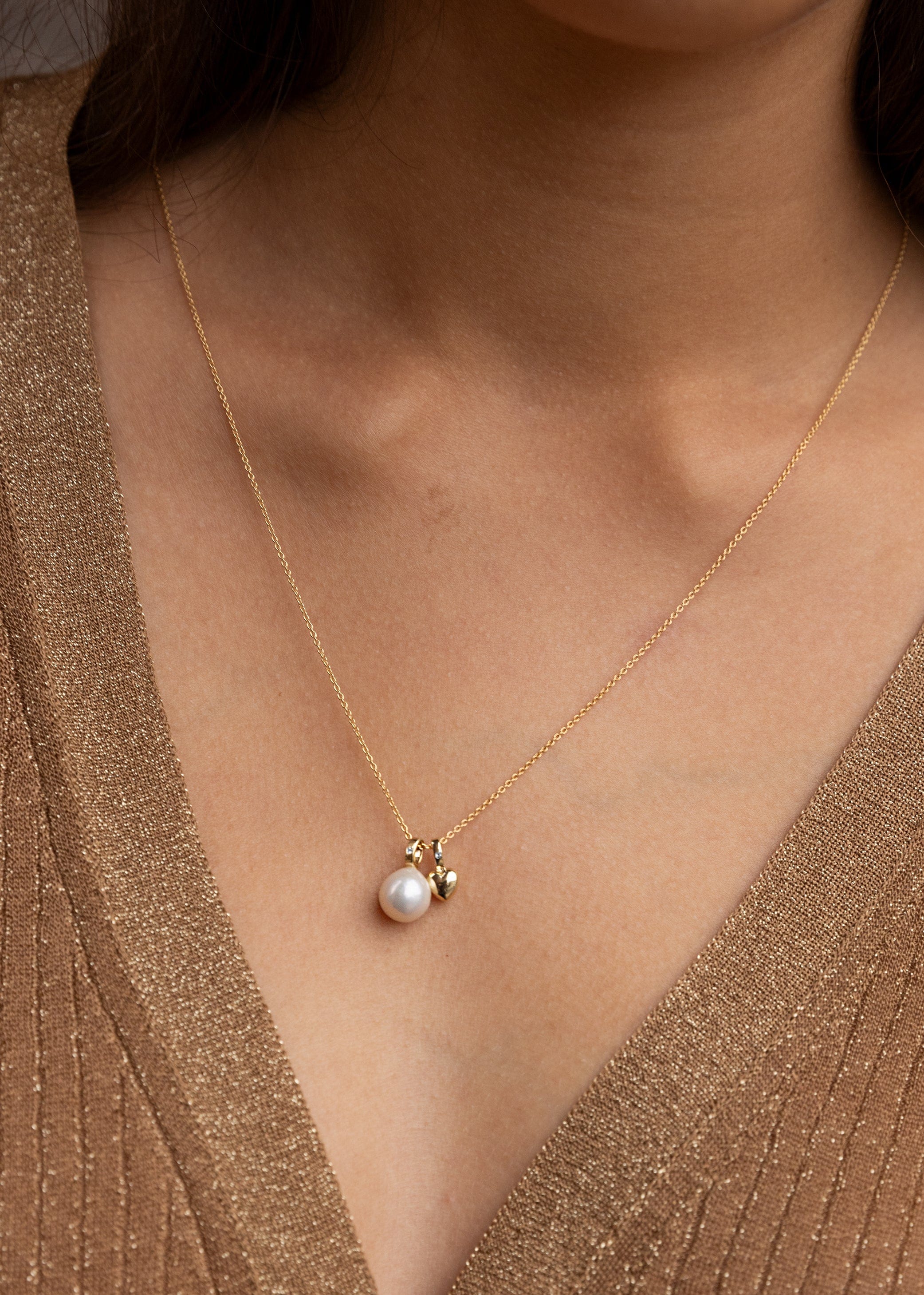 Carré Heart vedhæng med blå Sapphire - 10 karat TL 4470 SA