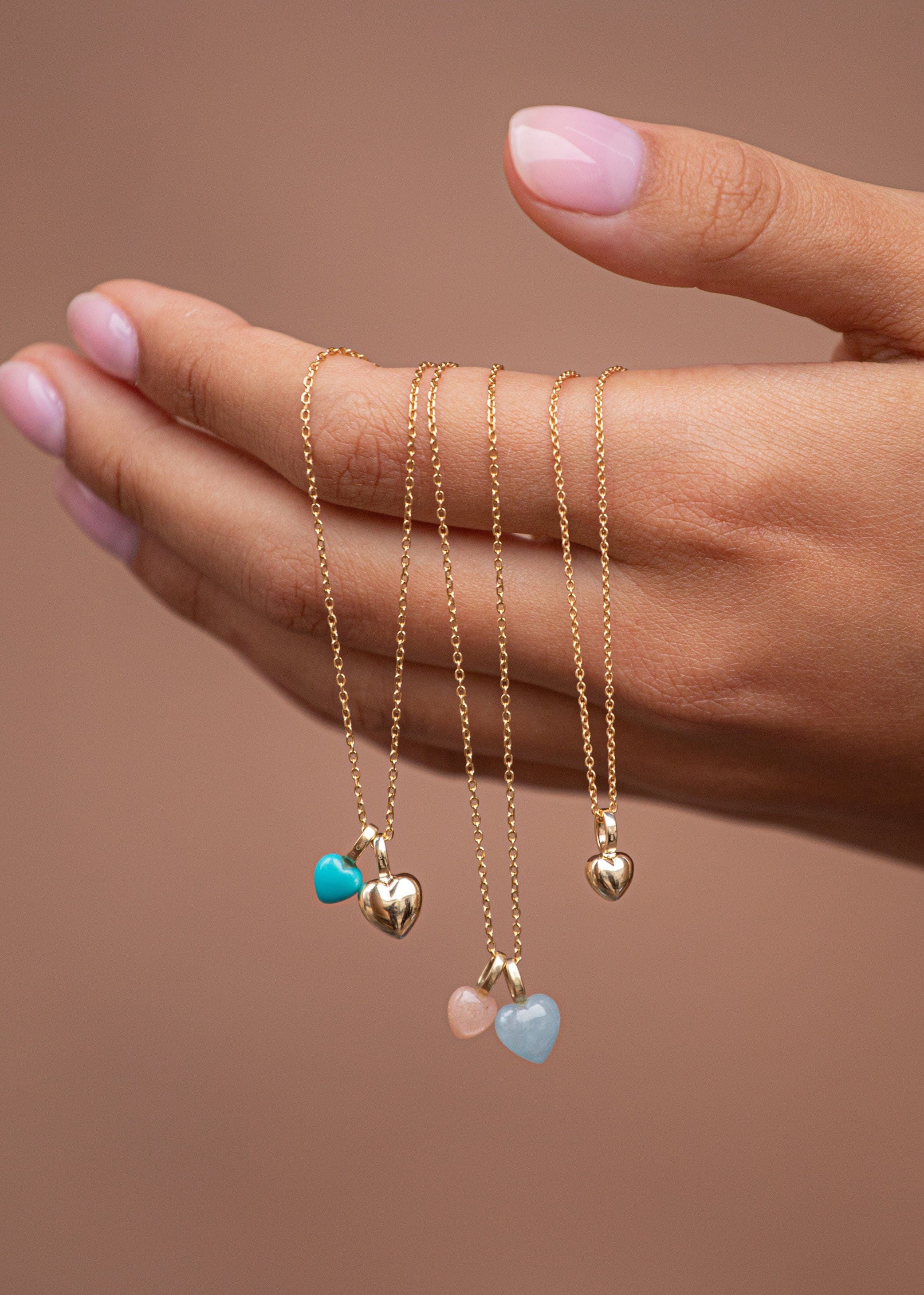 Carré Heart vedhæng med blå Sapphire - 10 karat TL 4470 SA