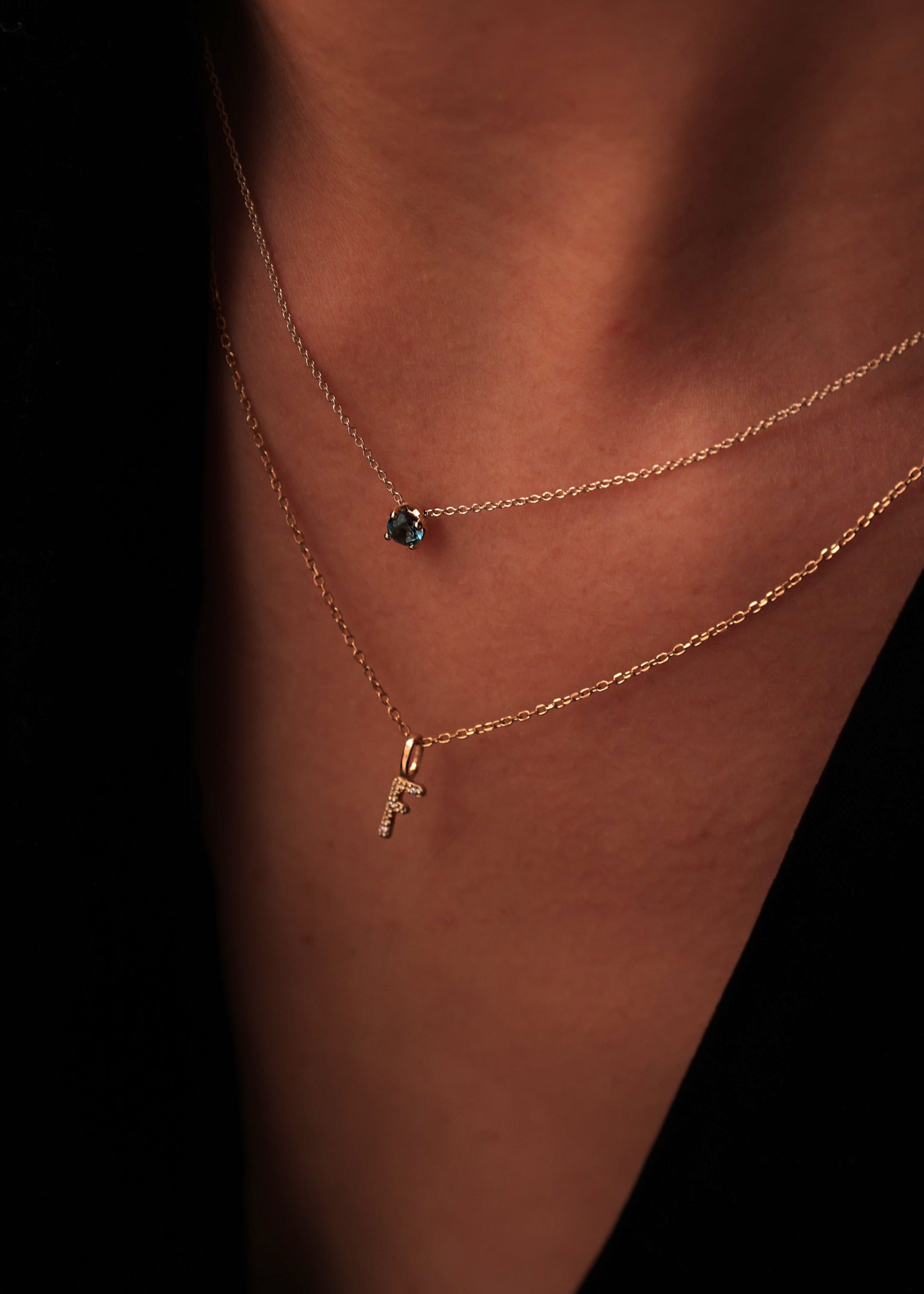 Carré Iris halskæde med London blå topas - 10 karat TLC 4109 LBT 42+2+2