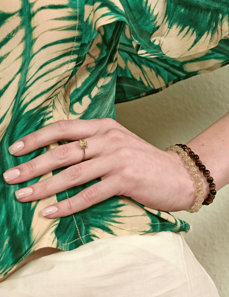 Carré Lido armbånd med Tiger's Eye - forgyldt FB 4573 TE 17cm