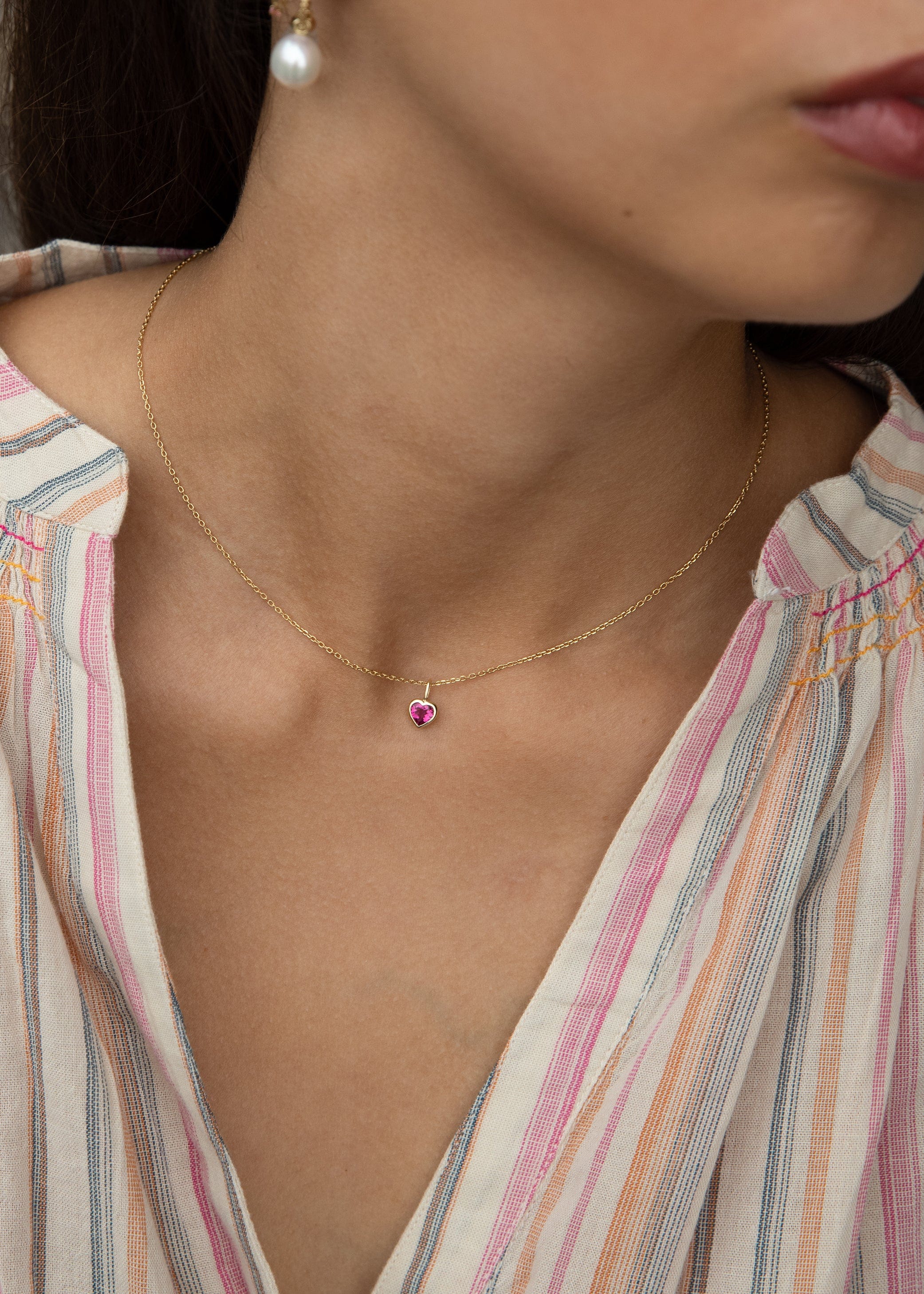 Carré Love vedhæng med turmalin 5x5mm - 10 karat TL 4476 TR 5