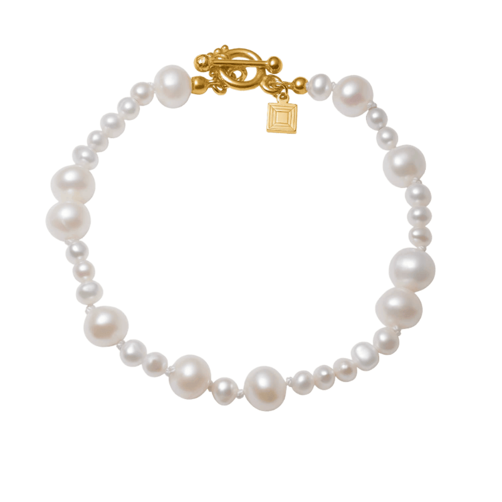 Carré Armbånd Madeleine armbånd med ferskvandsperler - forgyldt FB 4667 BI 18cm