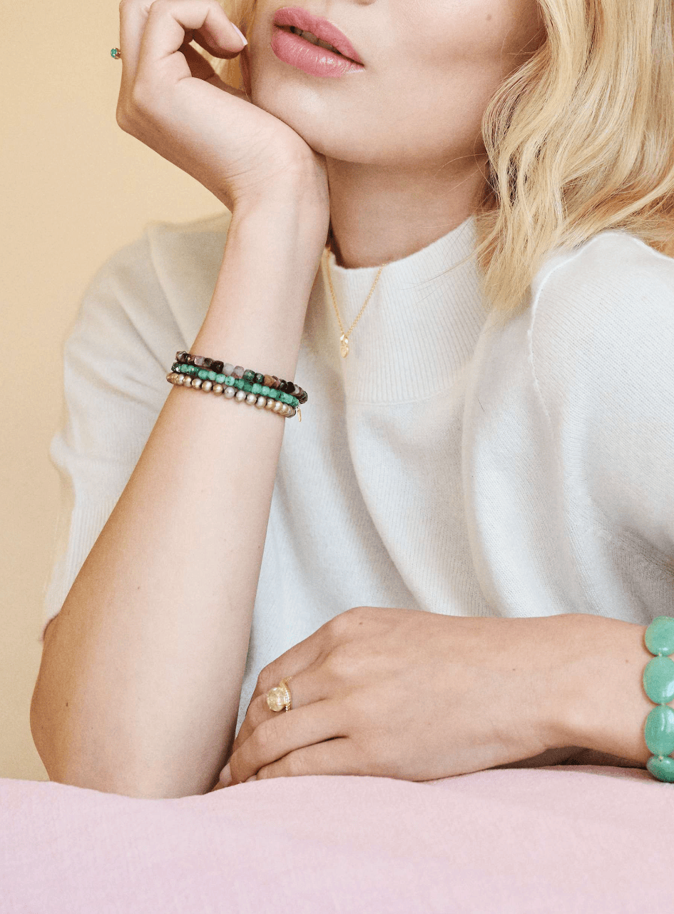 Carré Mono armbånd med Smaragd - forgyldt FB 4595 EM 17cm