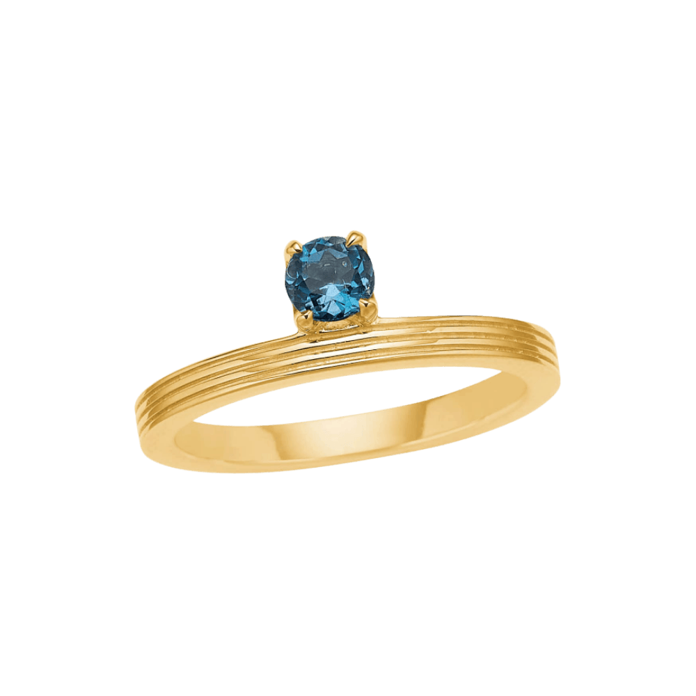 Carré Ringe Naomi ring med London blå topas - 10 karat