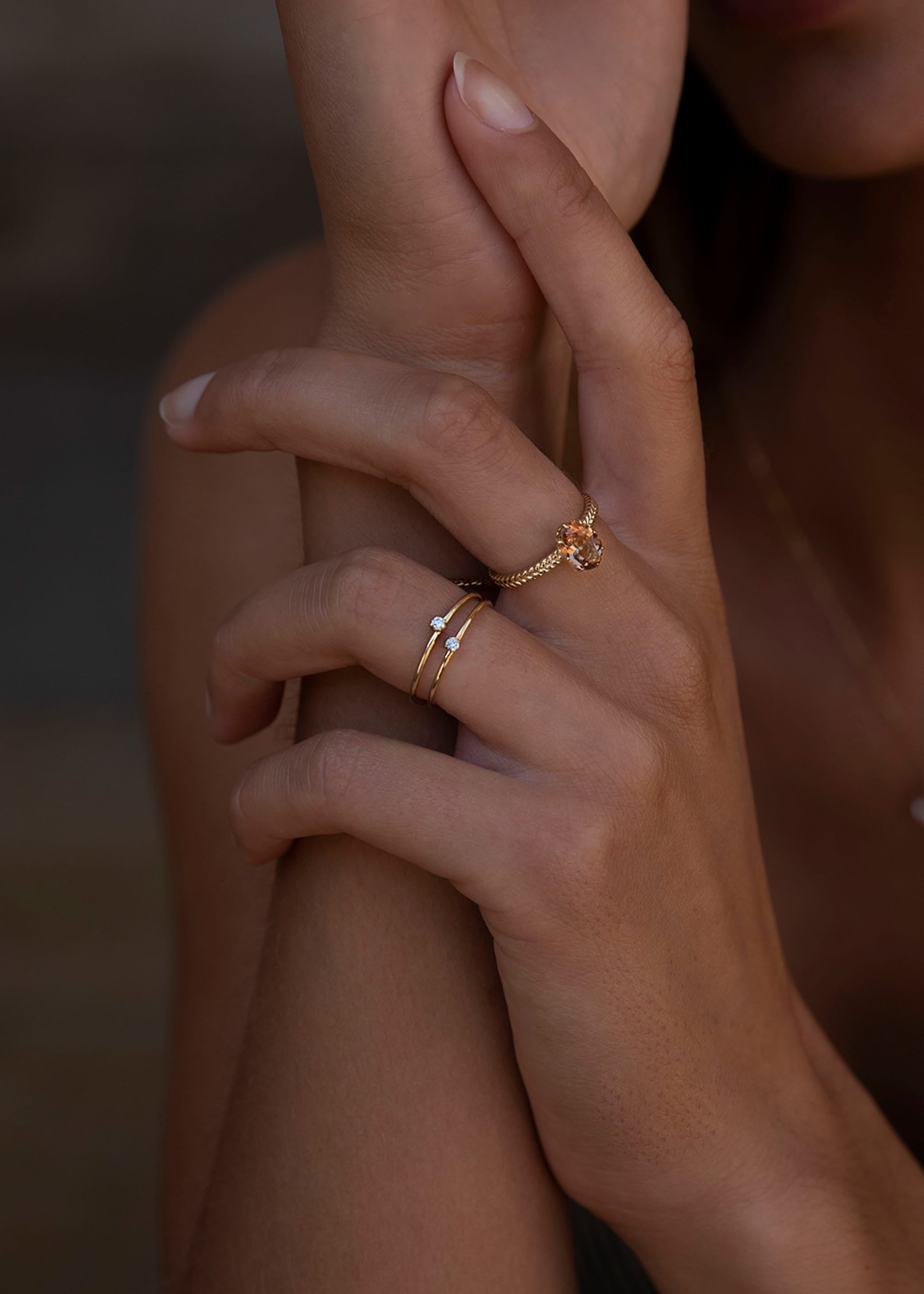 Carré Prism ring med diamant - 10 karat