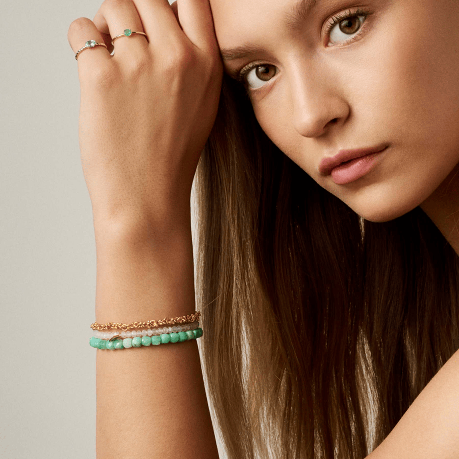Carré Armbånd Rainbow armbånd med månesten - forgyldt FB4583RM