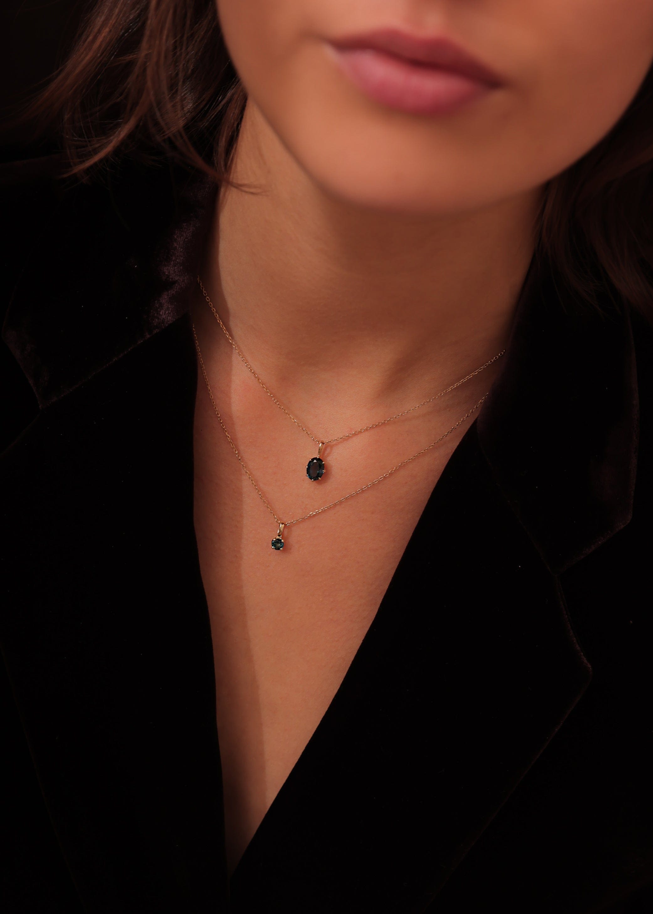 Carré Rainbow vedhæng med London blå topas - 10 karat TL 4279 LBT