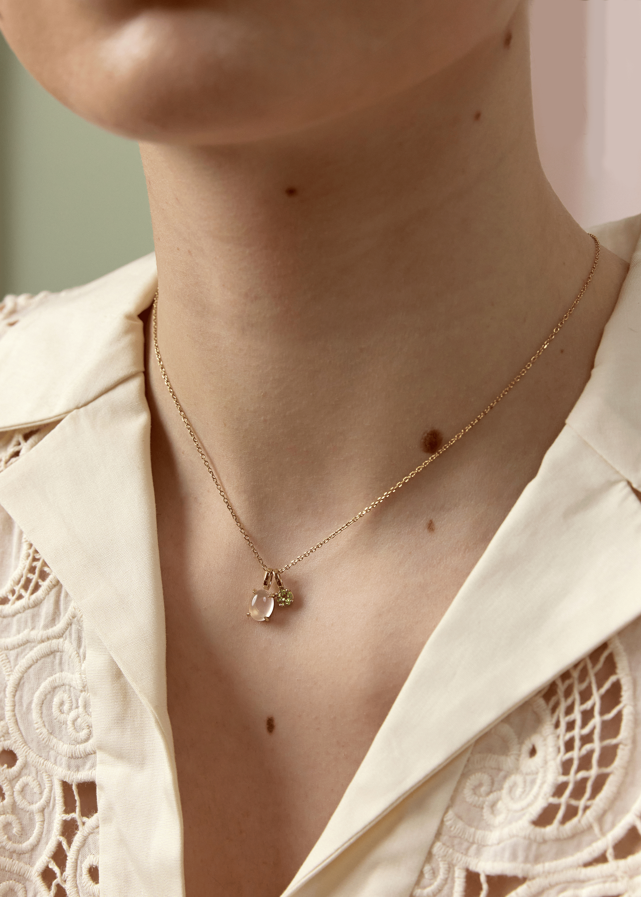 Carré Rainbow vedhæng med Peridot - 10 karat TL 4279 PE