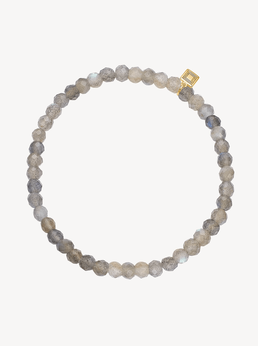 Carré Rondeau armbånd med labradorit - forgyldt FB 4406 LB-Rondelle 17,5