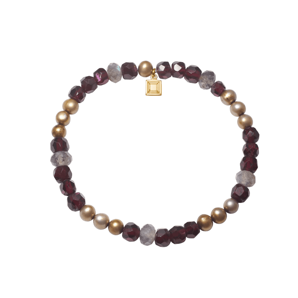 Carré Armbånd Simone armbånd med granat og labradorit - forgyldt FB 4658 GABGLB 17cm