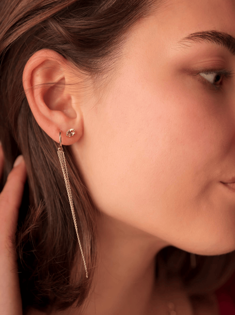 Carré Stella ørestikker med Champagne kvarts - 10 karat TS 4383 CHQ