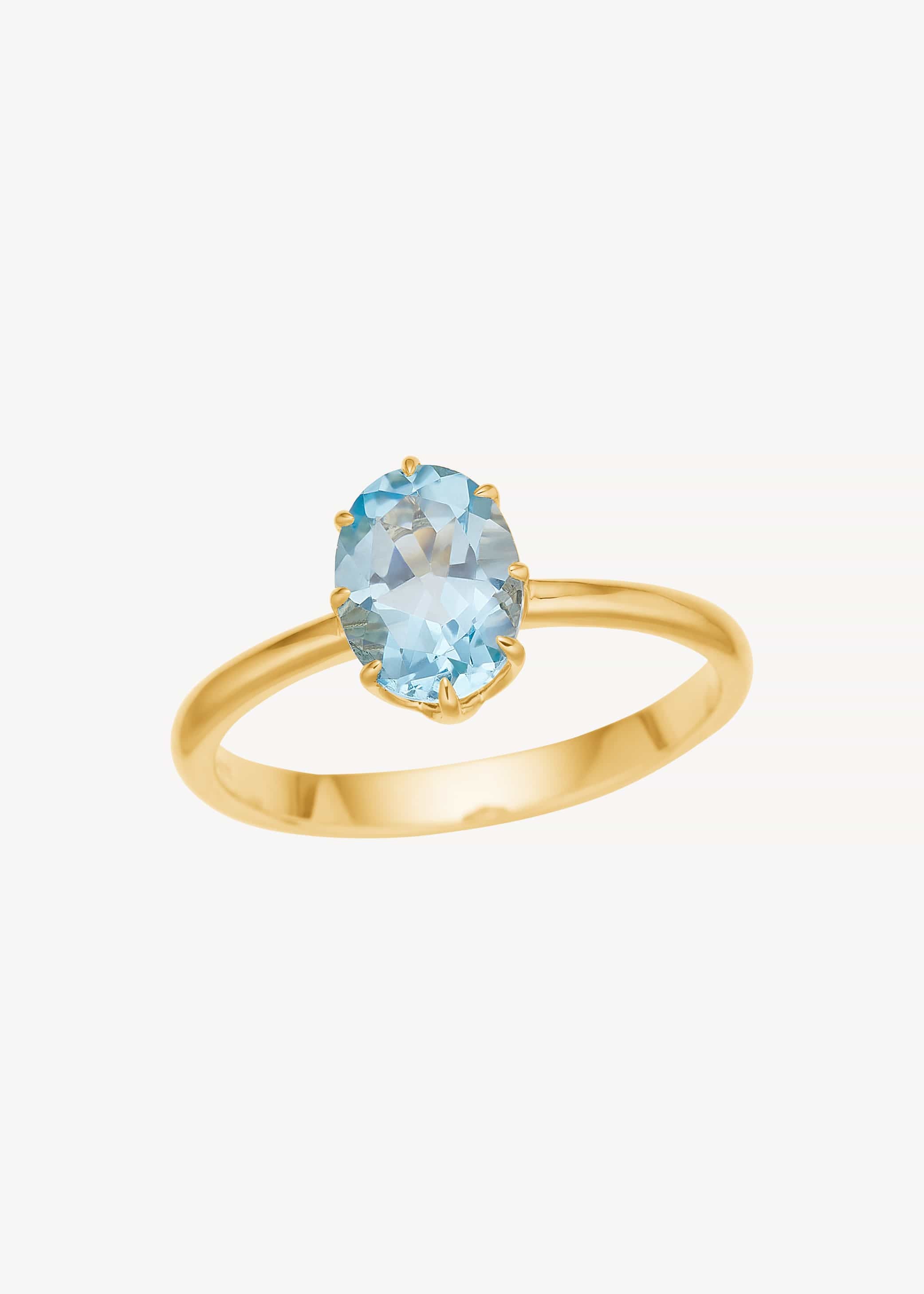 Carré Stella ring med blå topas - 10 karat