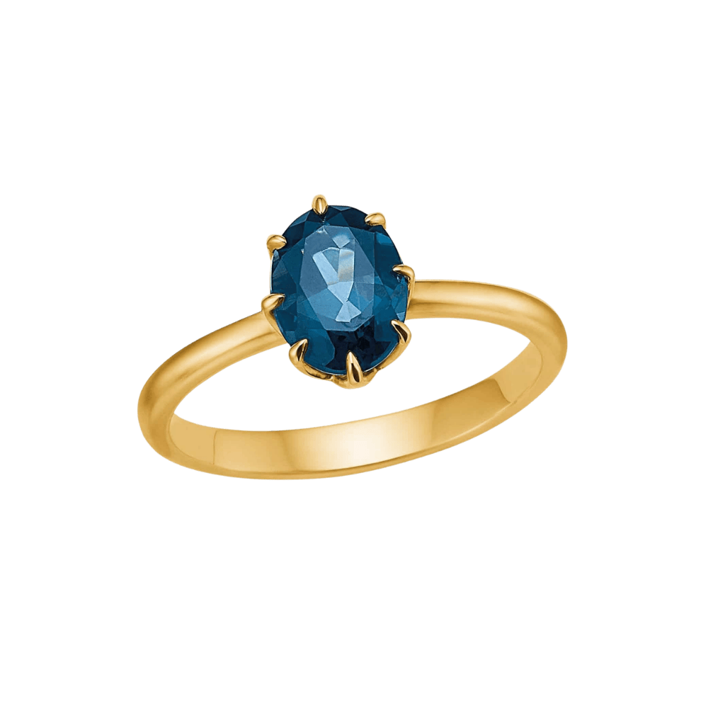 Carré Ringe Stella ring med London blå Topaz - 10 K