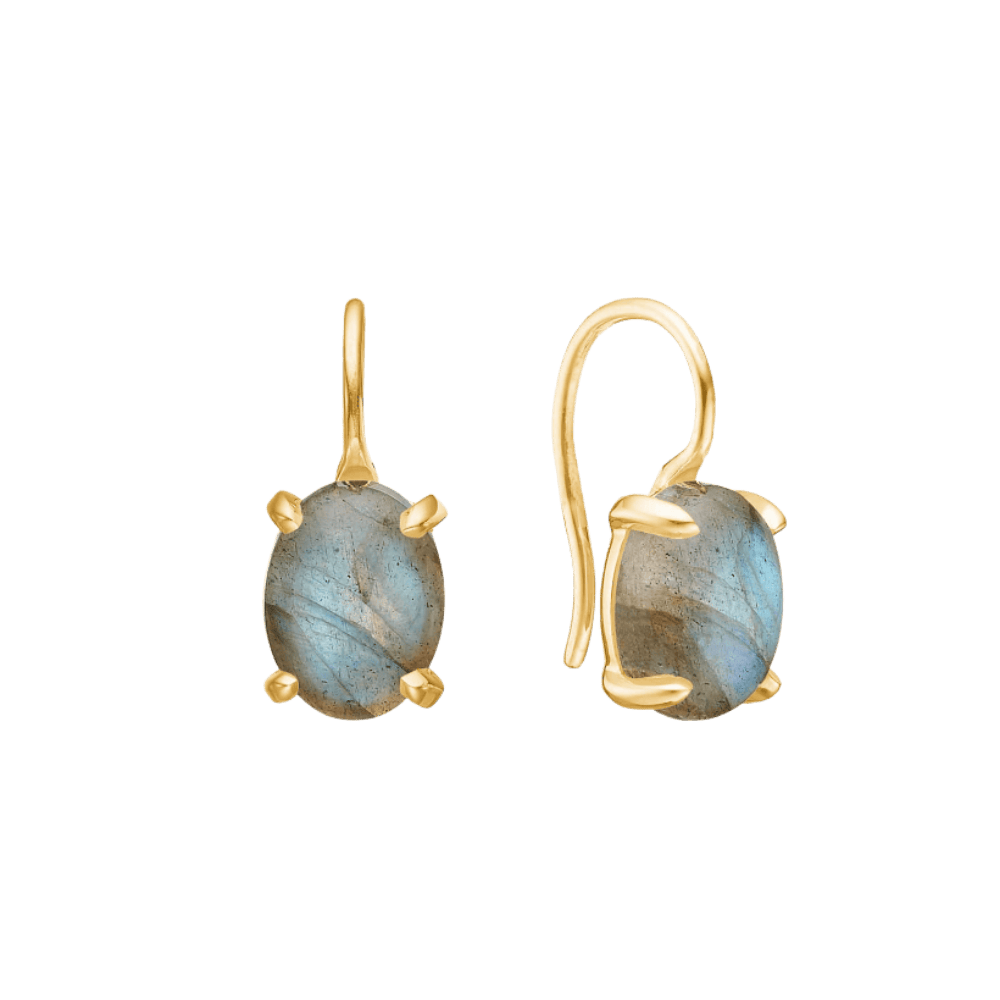 Carré Øreringe Tournure øreringe med labradorit - 10 karat TH 4535 LB