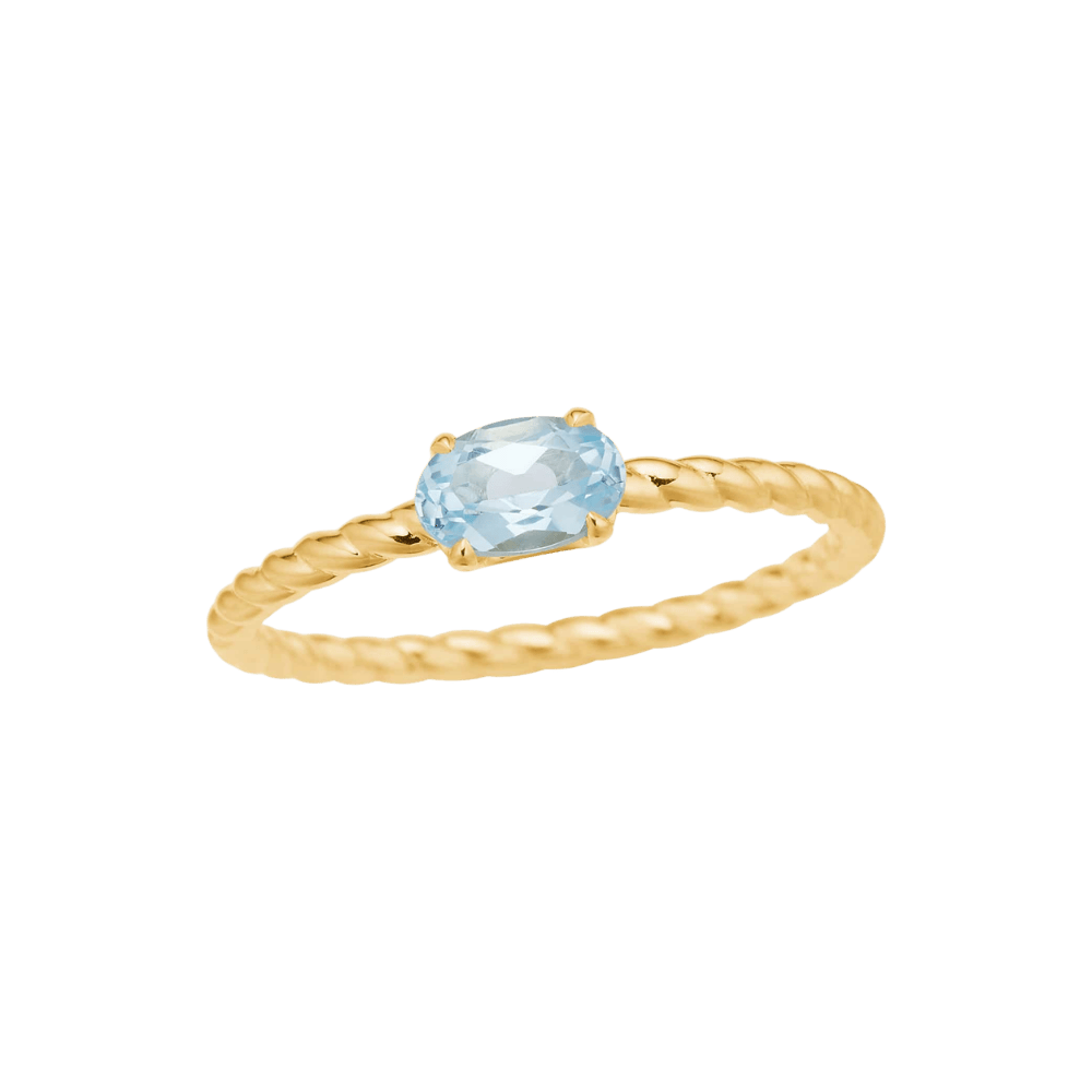 Carré Ringe Tresser ring med blå topas - 10 karat