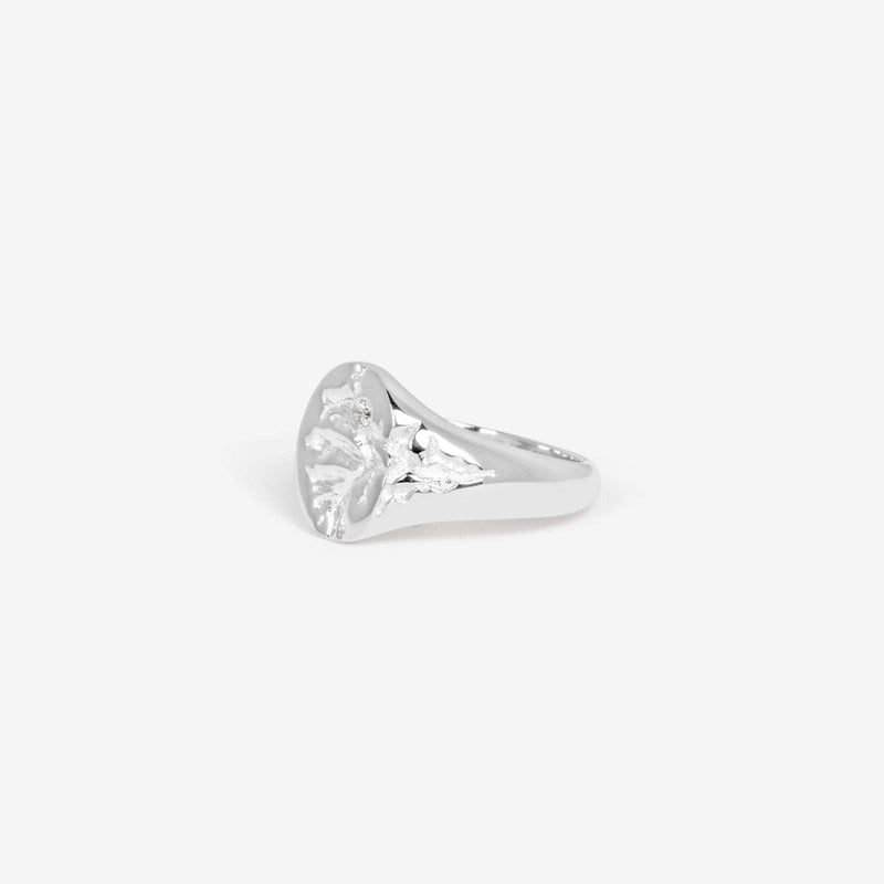 IX Studios Ringe IX Mini oval nature signet ring, sølv