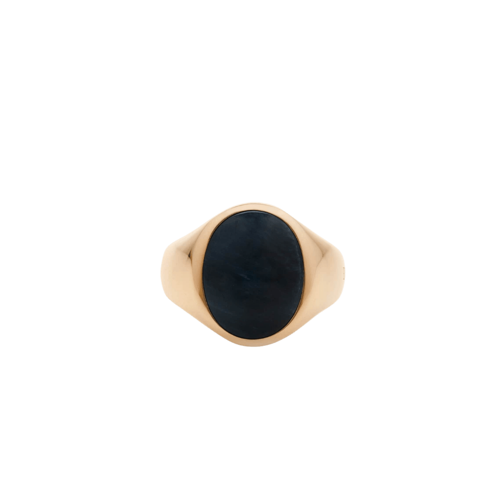 IX Studios Ringe 58 IX Oval Signet Ring Hawks Eye - forgyldt DMN0337GDHE58