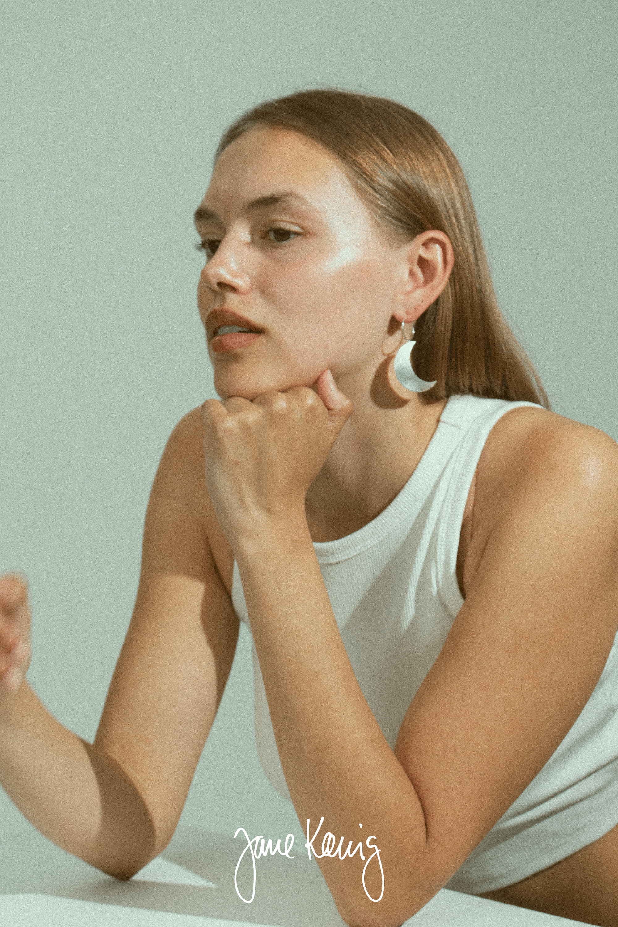 Jane Kønig Øreringe Big Half Moon creol - forgyldt