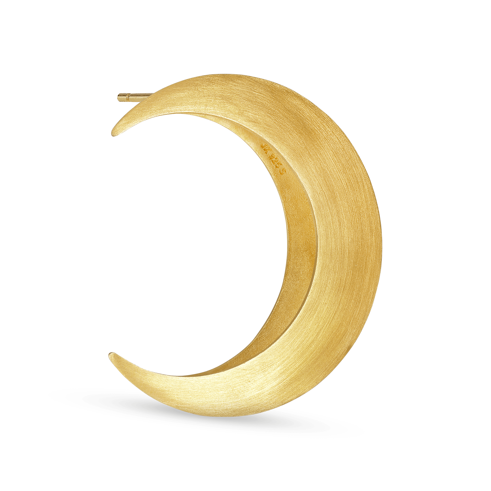 Jane Kønig Øreringe Big Half Moon ørestik - forgyldt