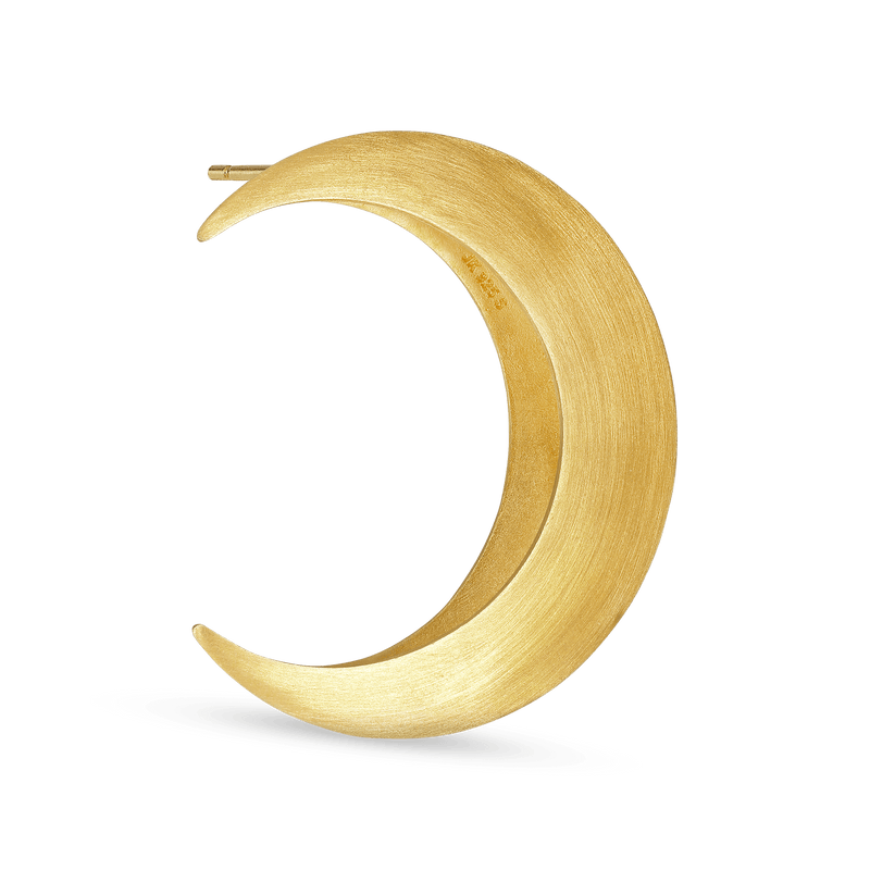 Jane Kønig Øreringe Big Half Moon ørestik - forgyldt
