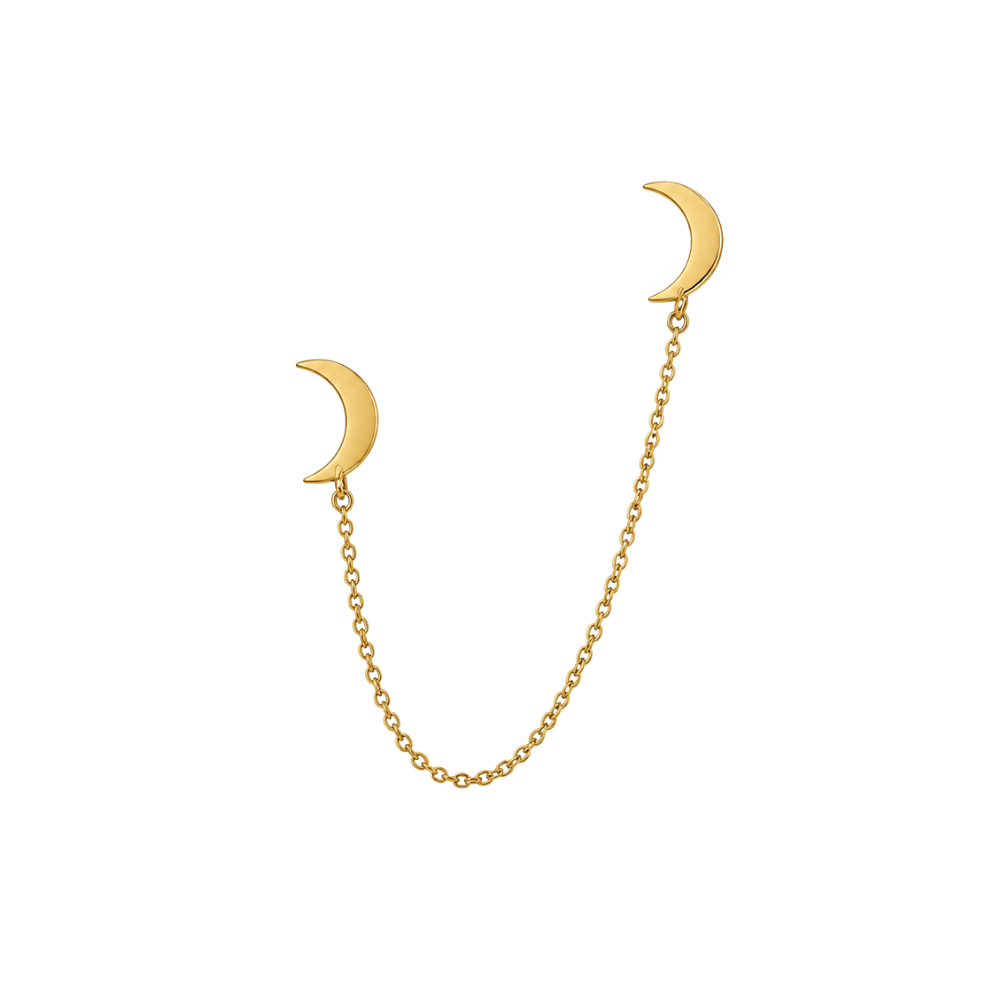 Jane Kønig Øreringe Double Half Moon 2.0 ørehænger - forgyldt stål PREORDER