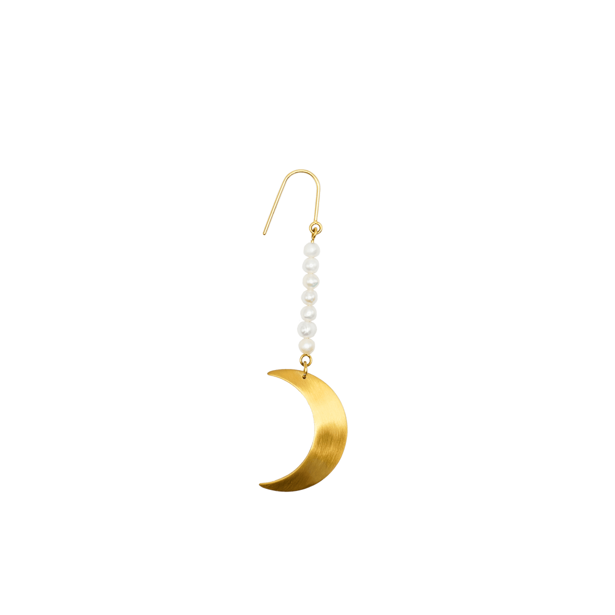 Jane Kønig Øreringe Half Moon 2.0 perle ørering - forgyldt stål