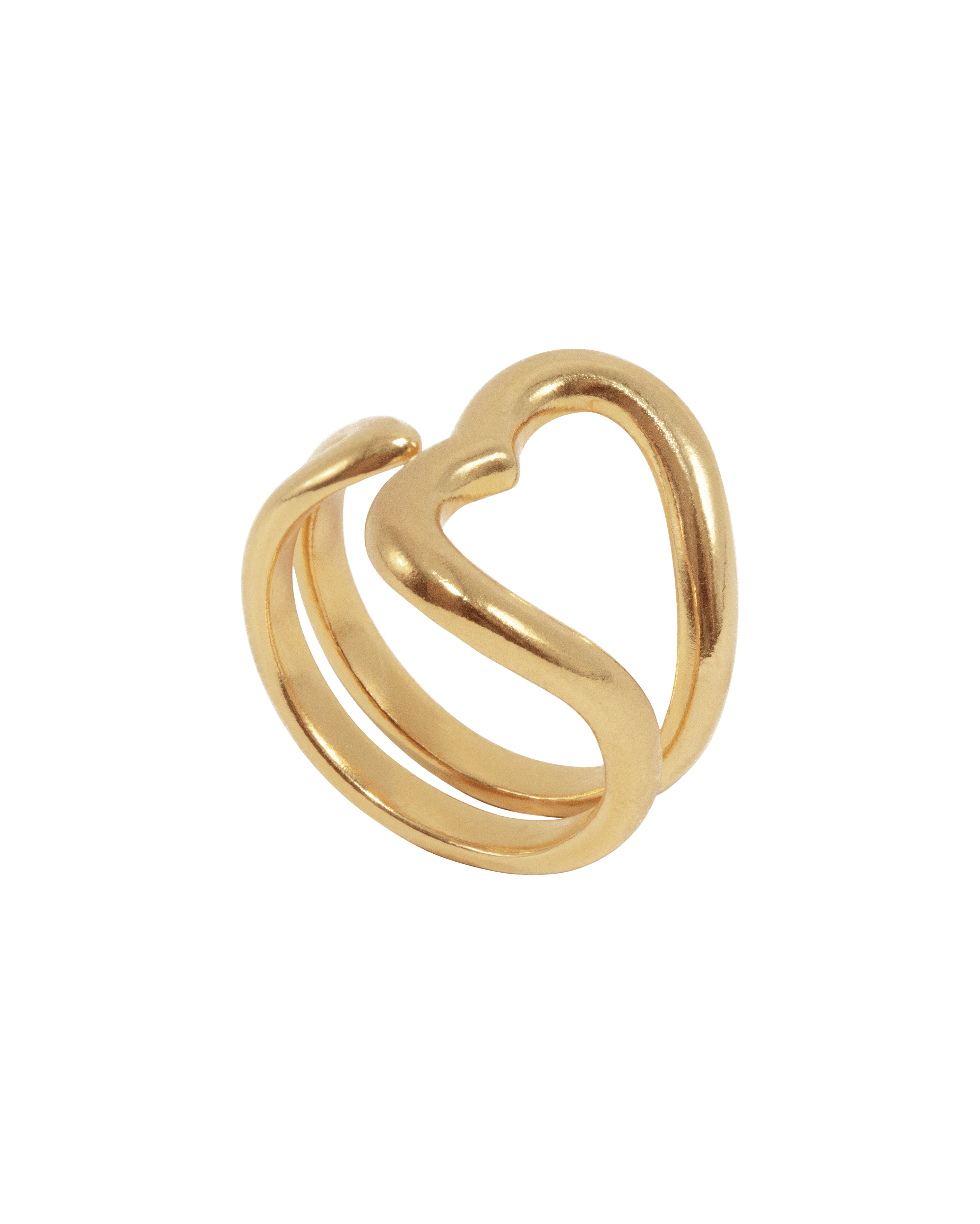 Jane Kønig Ring Open Heart Ring - Forgyldt