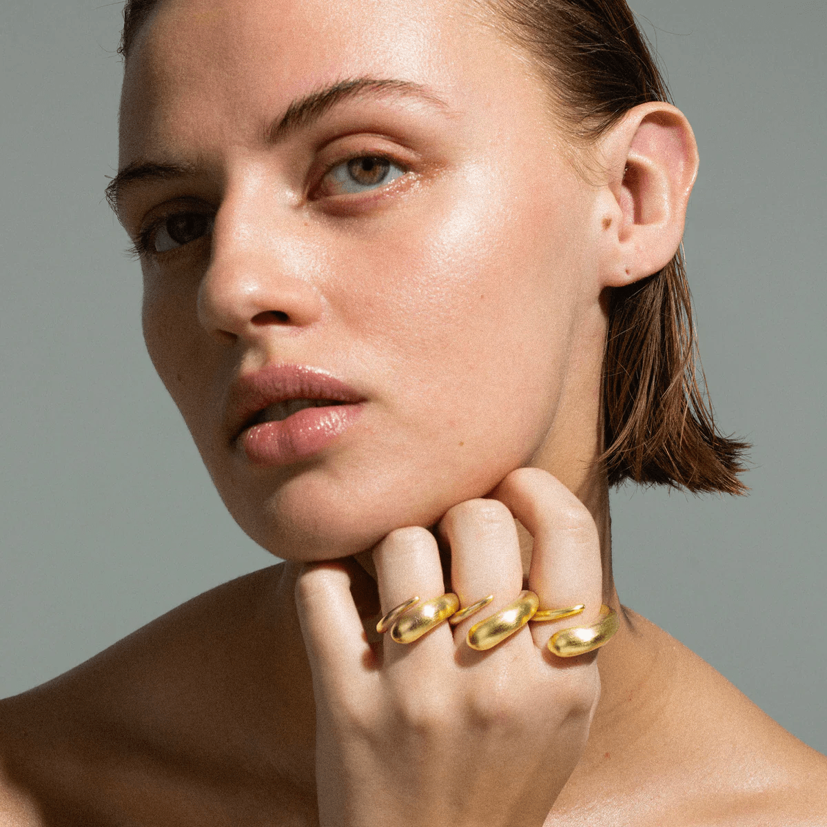 Jane Kønig Ringe Orbis Drop Ring- forgyldt