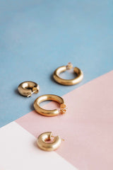 Jane Kønig Øreringe Small Chunky Hoops - Sølv