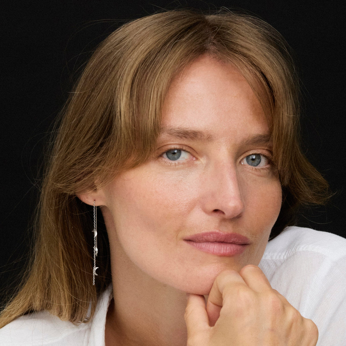 Jane Kønig Øreringe Small Half Moon 2.0 ørehænger - sølvbelagt stål