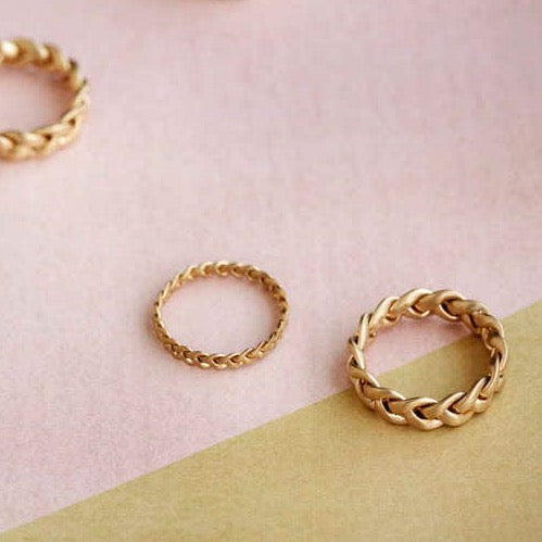 Jane Kønig Ringe Stor Flet Ring Guld
