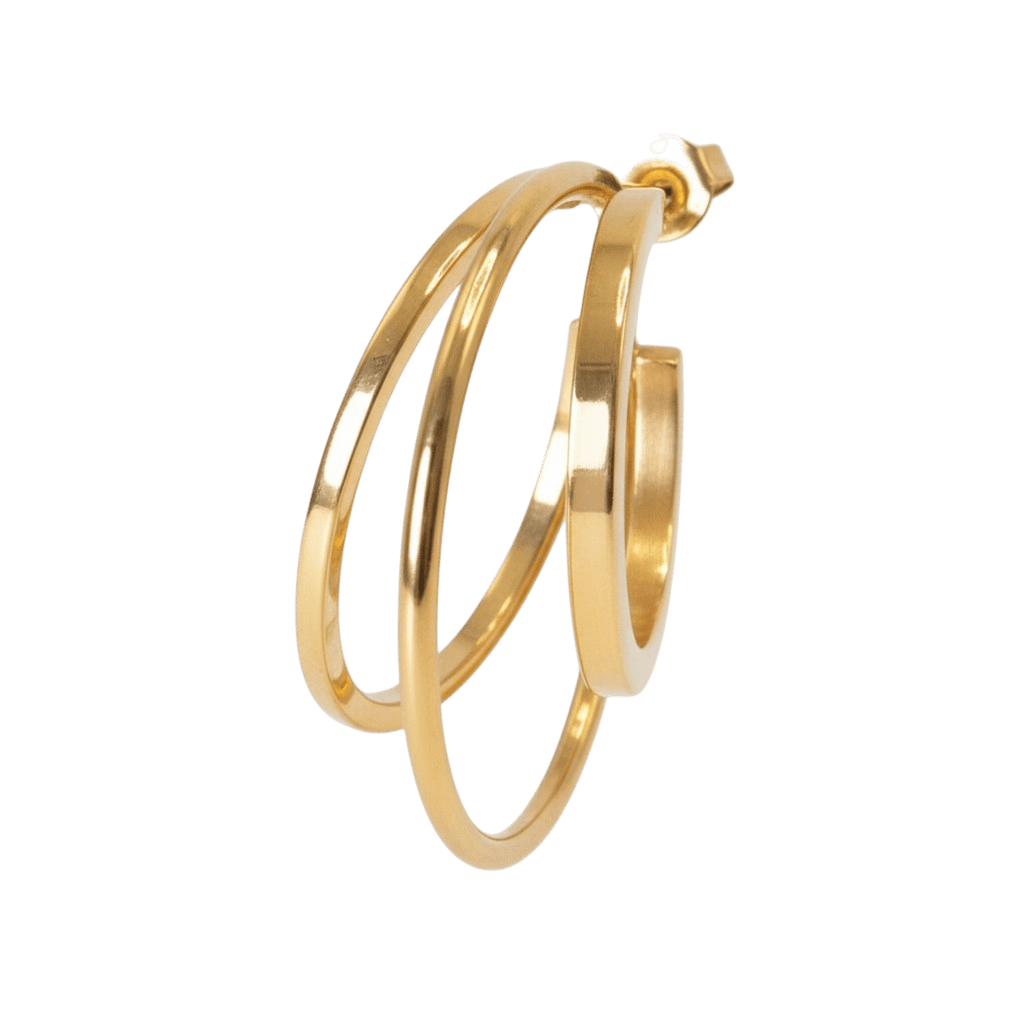 Jane Kønig Ørering Tripple Olympia Hoop - Forgyldt