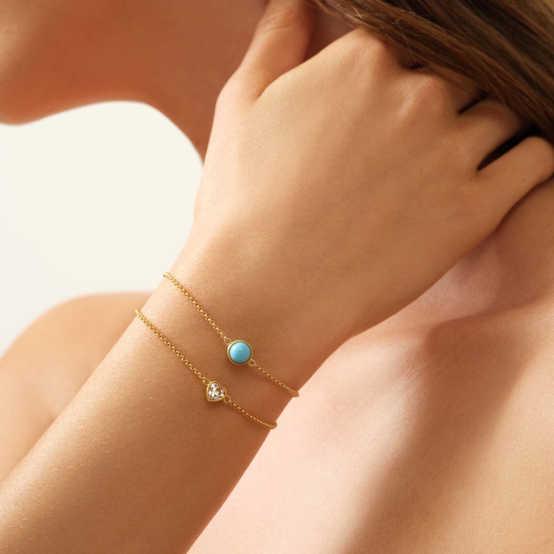 Julie Sandlau Amorina armbånd med hjerte - forgyldt BR344GDCZ