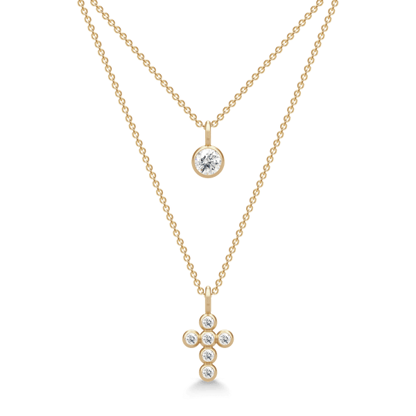 Julie Sandlau Halskæder Diamond Cross Vedhæng 14K YG14-PD370