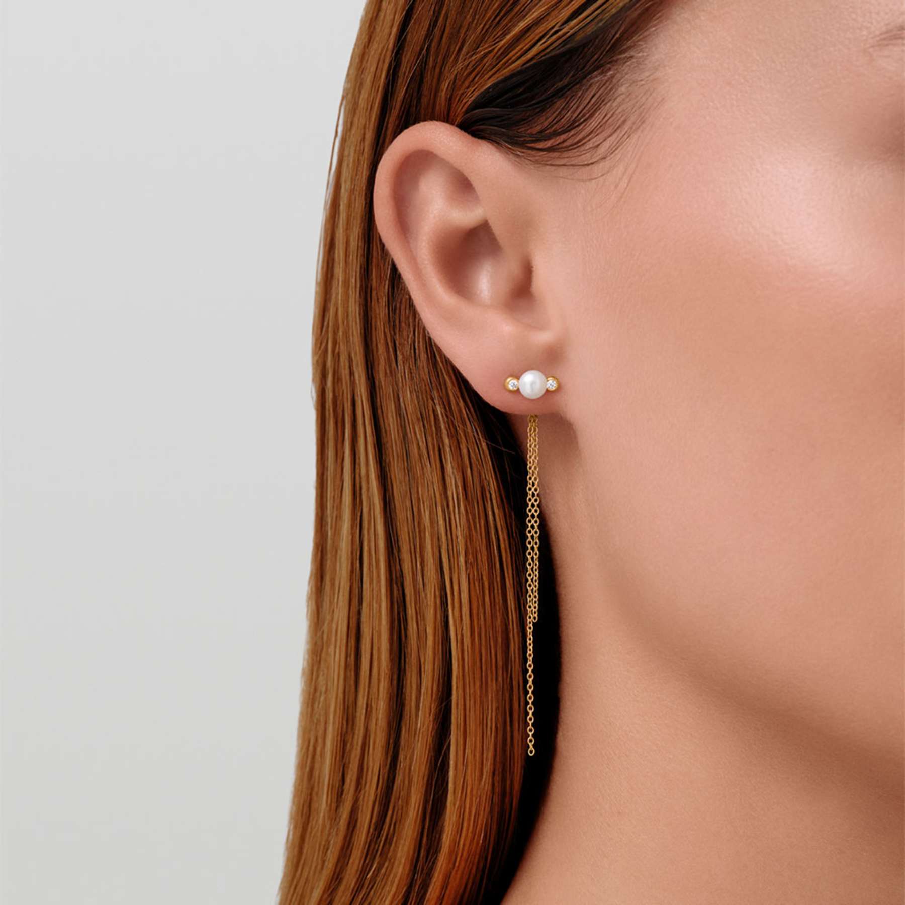 Julie Sandlau Øreringe Double Backdrop - forgyldt