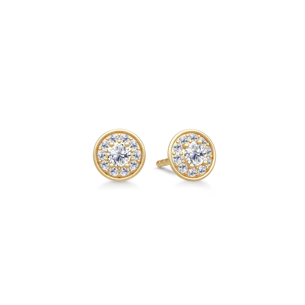 Julie Sandlau Øreringe Lulia Halo Earstuds 0,40 carat - 14 karat guld YG14-ST413