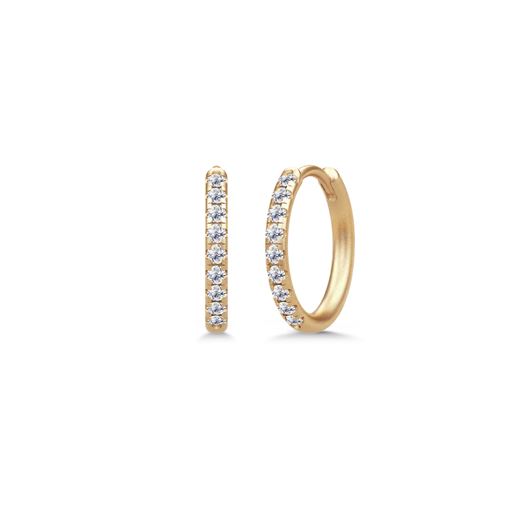 Julie Sandlau Øreringe Lulia Hoop Medium 0,27 carat - 14 karat guld