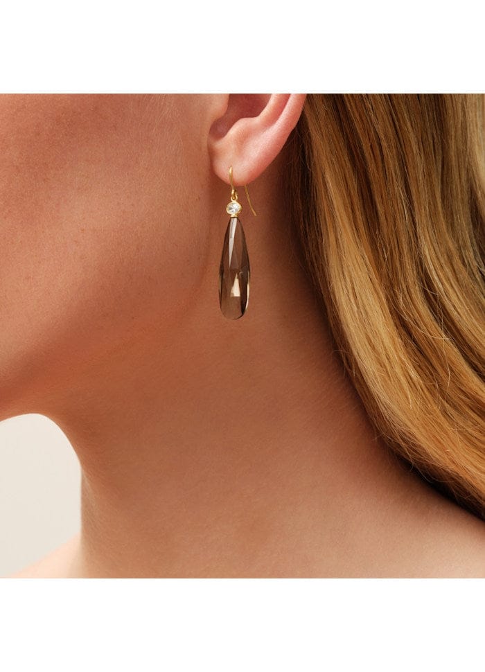 Julie Sandlau Ofelia Drop øreringe med sort sten - forgyldt HKS809GDSMCRCZ